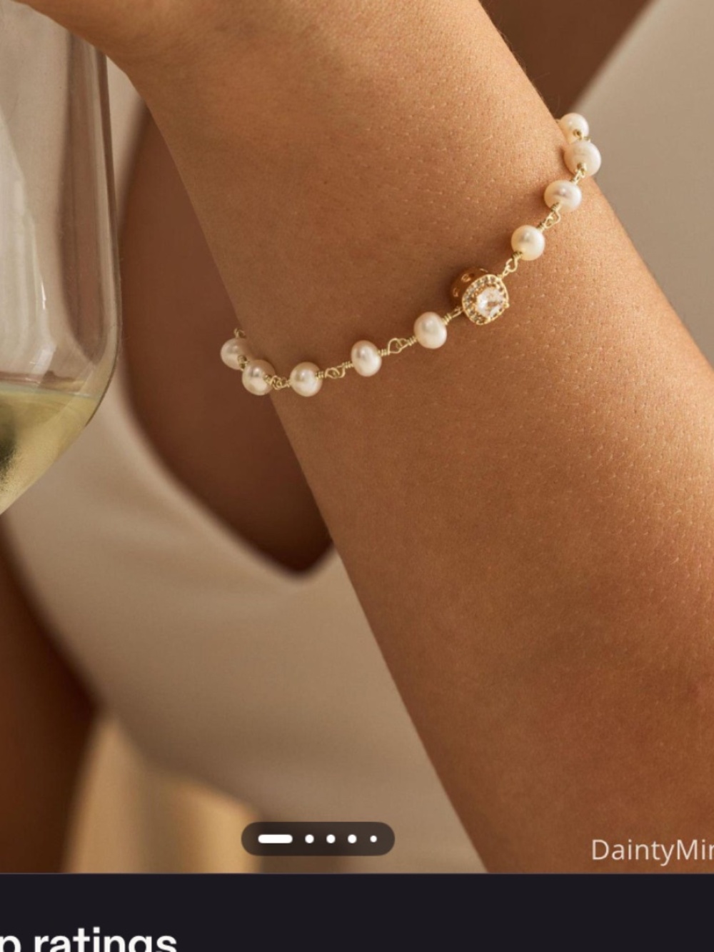 BRAND NEW, NEVER WORN Pearl, copper, and yellow gold bracelet